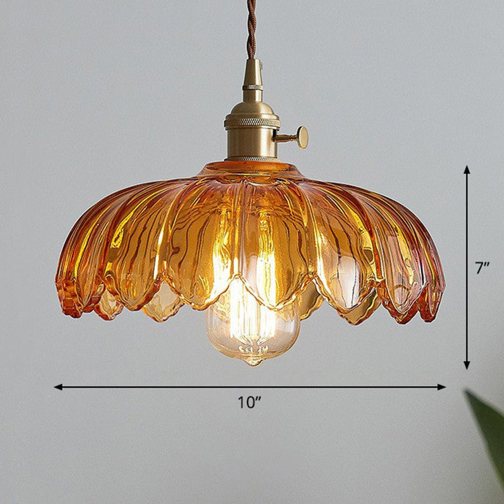 High-Transparency Glass & Copper Pendant Light – Elegant, Romantic Illumination