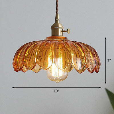 High-Transparency Glass & Copper Pendant Light – Elegant, Romantic Illumination