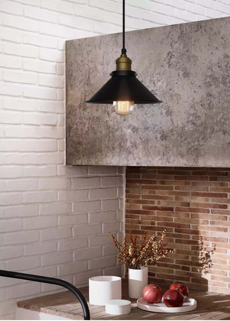 Vintage Brass Cone Pendant Light – Classic Industrial-Inspired Hanging Lamp