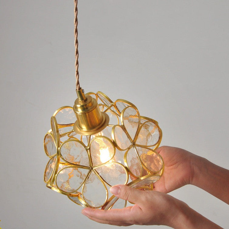 Petal Glass Pendant Light – Elegant Floral-Inspired Hanging Lamp (E27, Adjustable 150cm)
