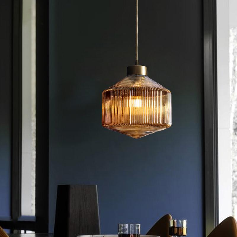 Modernism Drum Pendant Light – Elegant Glass Hanging Fixture