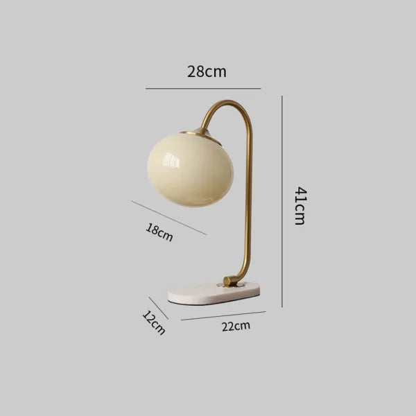 Marshmallow Metal & Glass Table Lamp – Soft Diffused Light for a Cosy Ambience