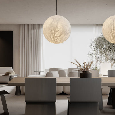 MoonSilk Pendant Light – Soft Lunar Glow with Elegant Silk Design