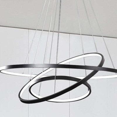 Yumanira 3-Ring Modern Ceiling Light – Dimmable LED Pendant with Remote Control