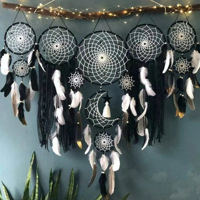 Boho Dreamcatcher Set – Handmade Macramé Wall Decor with Celestial Design