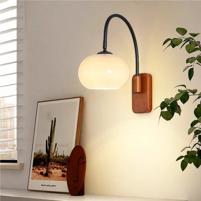 Bauhaus Persimmon Rotating Glass Wall Light – Minimalist Elegance with Customizable Illumination