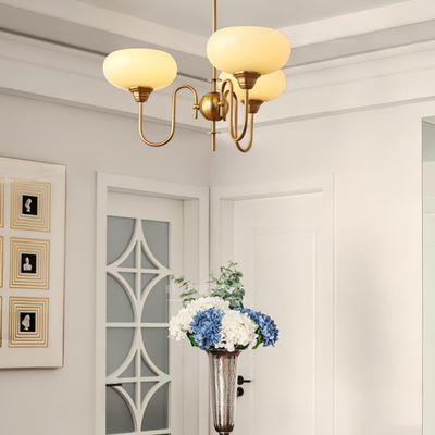 Elegant Cream Glass Chandelier – Timeless Luxury for Your Home