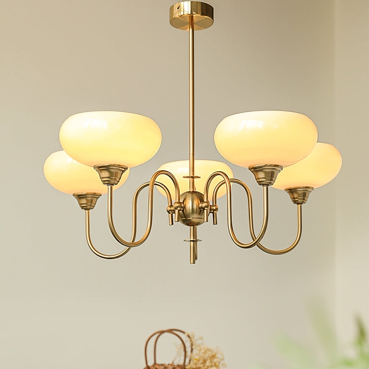 Elegant Cream Glass Chandelier – Timeless Luxury for Your Home