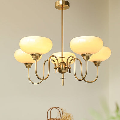Elegant Cream Glass Chandelier – Timeless Luxury for Your Home