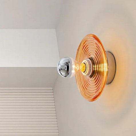 Vintage Ripple Glass Wall Sconce – Timeless Elegance with a Soft Glow