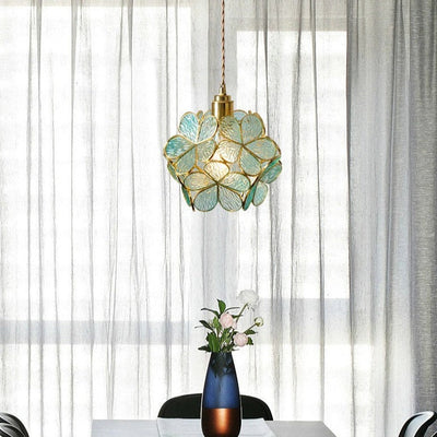 Petal Glass Pendant Light – Elegant Floral-Inspired Hanging Lamp (E27, Adjustable 150cm)