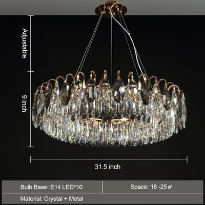 Luxury K9 Crystal Chandelier – Elegant Rose Gold Design & Dimmable LED