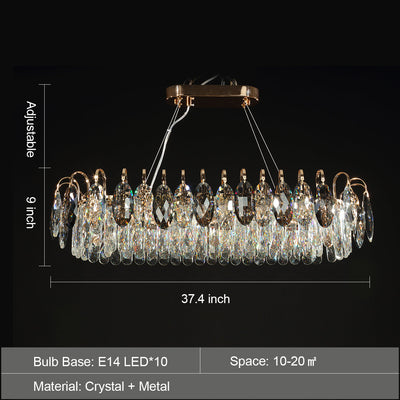 Luxury K9 Crystal Chandelier – Elegant Rose Gold Design & Dimmable LED