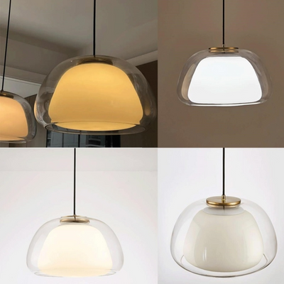 Modern Jelly Pendant Light – Elegant White Glass Shade with Adjustable Drop