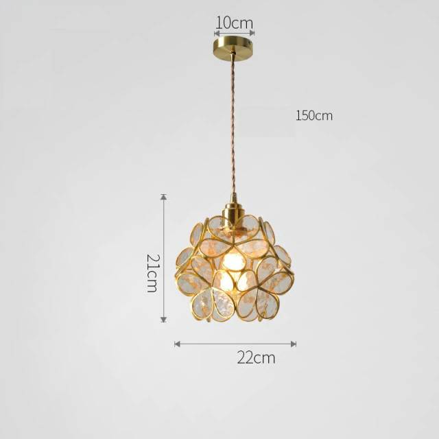 Petal Glass Pendant Light – Elegant Floral-Inspired Hanging Lamp (E27, Adjustable 150cm)
