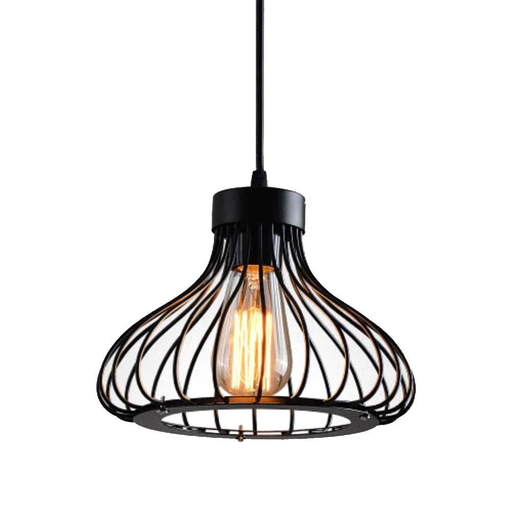 Modern Industrial Metal Pendant Light – Adjustable Vintage Black Design