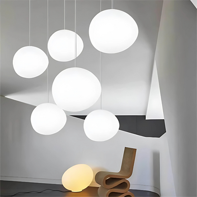 LumiPebble Pendant Light – Elegant Glass and Pebble Design, Modern and Sophisticated