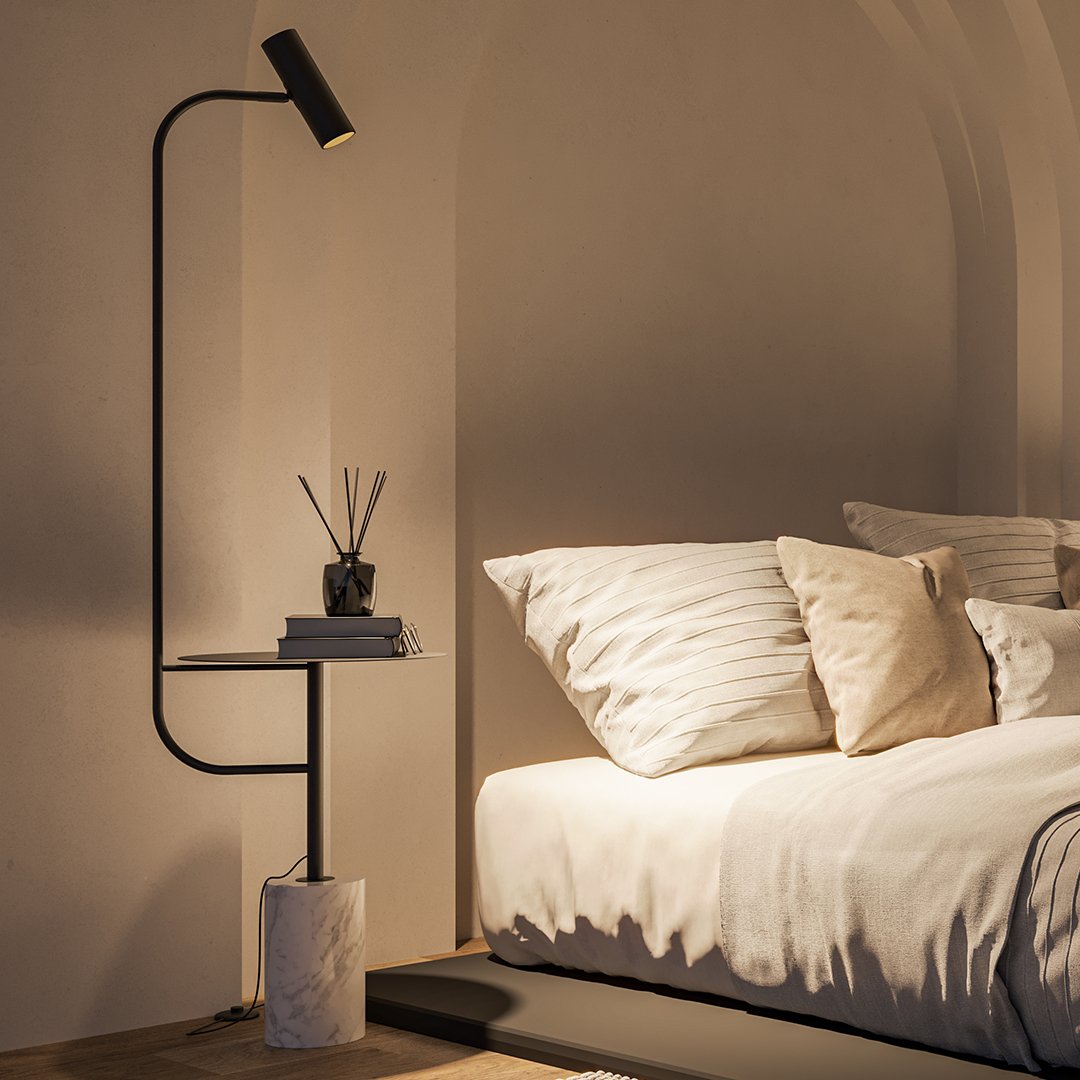 LumiMarble Floor Lamp – Elegant Marble Base with Warm LED Lighting