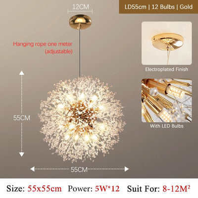 Luxury Crystal LED Chandelier – Elegant Modern Pendant Light