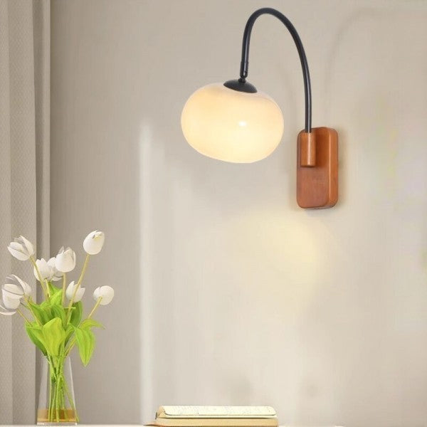 Bauhaus Persimmon Rotating Glass Wall Light – Minimalist Elegance with Customizable Illumination
