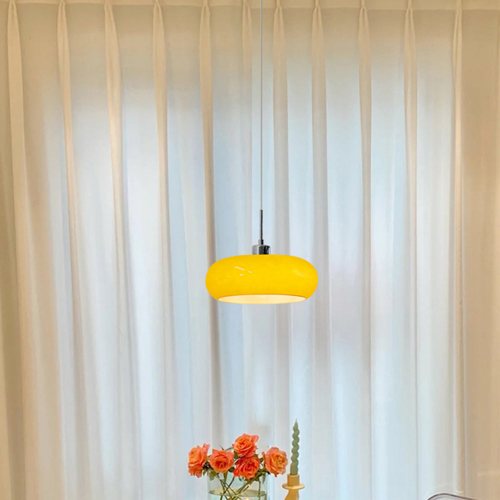 Hailie Bread-Shaped Glass Pendant Light – Modern Dimmable Ceiling Fixture (E27, LED Included)