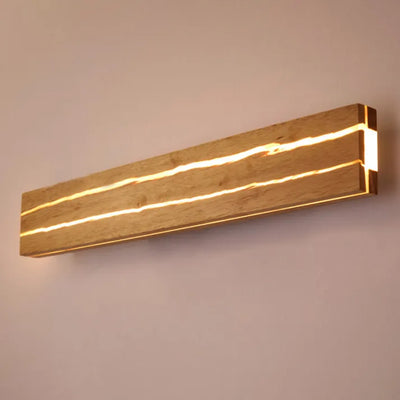 Modern Cracked Wood Wall Light – Natural LED Ambient Lighting