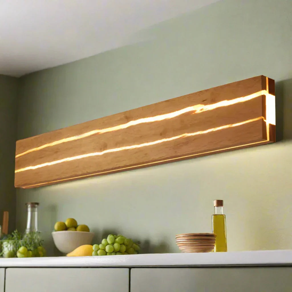 Modern Cracked Wood Wall Light – Natural LED Ambient Lighting
