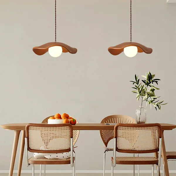 Wabi-Sabi Lotus Leaf Pendant Light – Minimalist Elegance for Dining Spaces