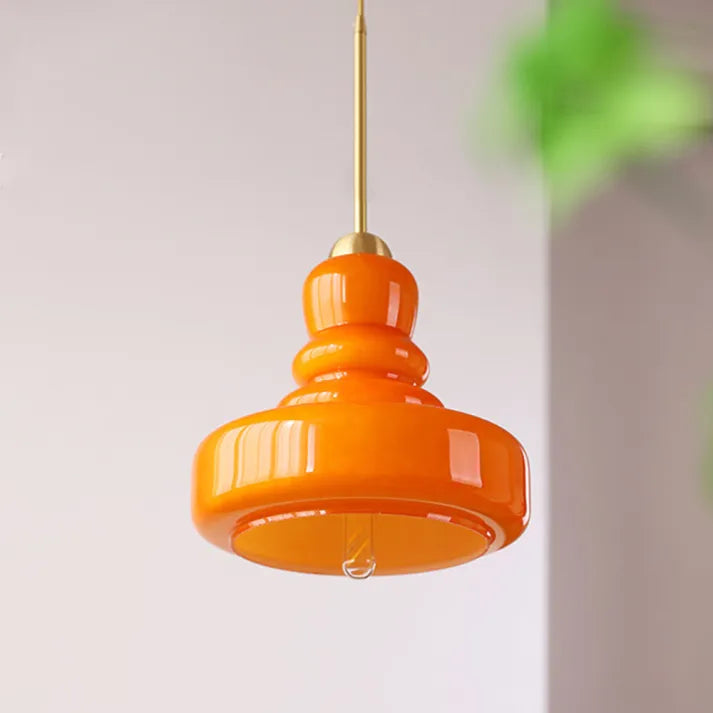 Bauhaus Pumpkin Glass Pendant Light – A Playful Twist on Timeless Elegance