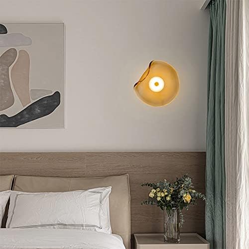 Modern Decorative Wall Light – Amber Smoked Glass & Metal Design