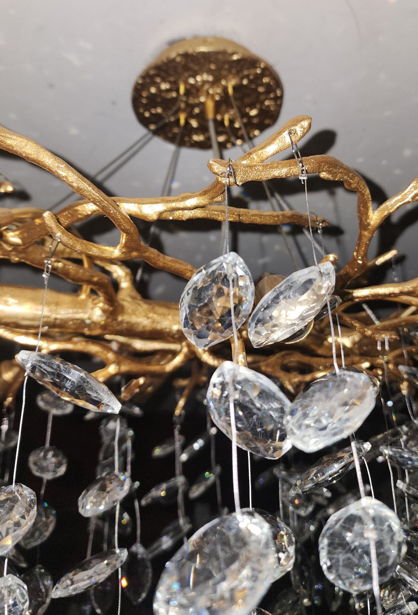 French Style Branch Crystal Chandelier – Luxury LED Pendant Light (G9, Adjustable Height)