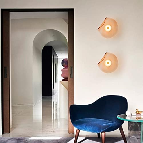 Modern Decorative Wall Light – Amber Smoked Glass & Metal Design