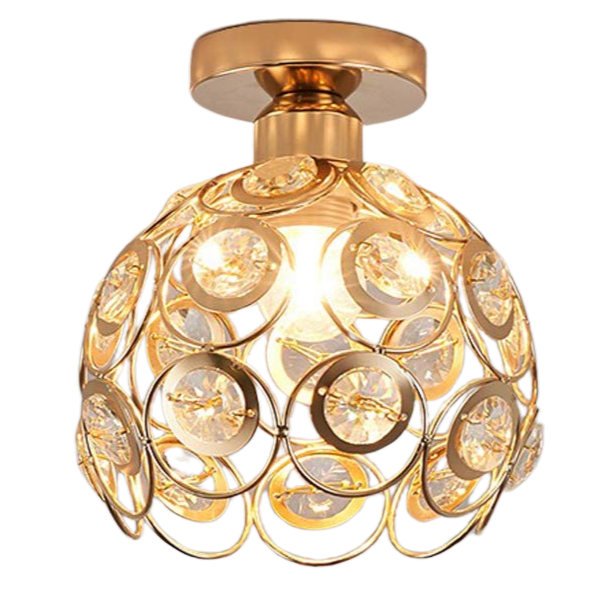 Fancy Gold Luxury Ceiling Light – Elegant Crystal Ball Flush Mount for Hallways & Entryways