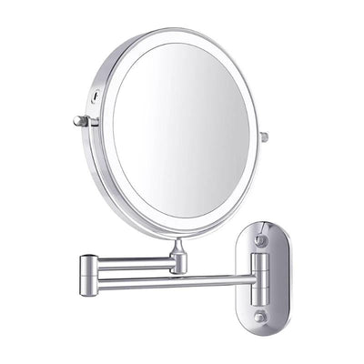 Chrome Silver LED Magnifying Mirror – Rechargeable Makeup & Vanity Mirror