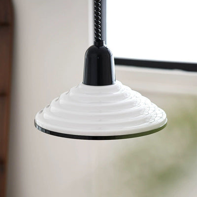 French Cream Wind Glass Pendant Light – Elegant Warm Glow Hanging Lamp (E27)