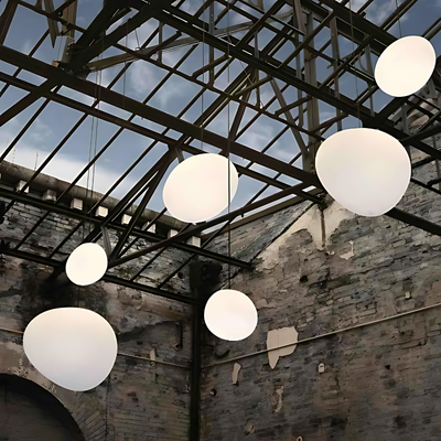 LumiPebble Pendant Light – Elegant Glass and Pebble Design, Modern and Sophisticated