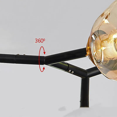 Nordic Glass Ball LED Chandelier – Modern Flush Mount Ceiling Light