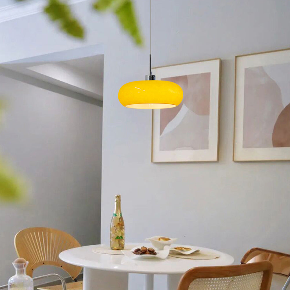 Hailie Bread-Shaped Glass Pendant Light – Modern Dimmable Ceiling Fixture (E27, LED Included)