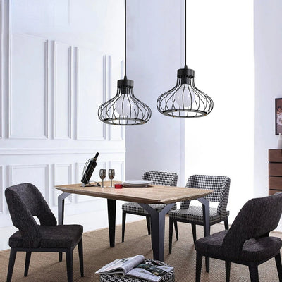Modern Industrial Metal Pendant Light – Adjustable Vintage Black Design