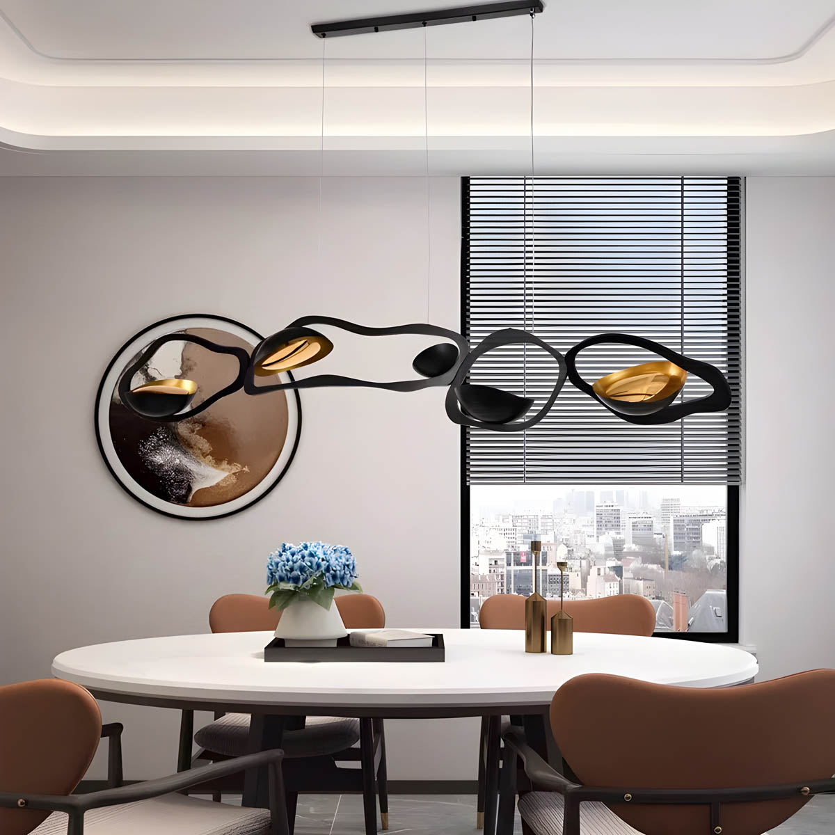 Modern Artistic Pendant Light – Sculptural LED Ceiling Fixture with Dimmable Option