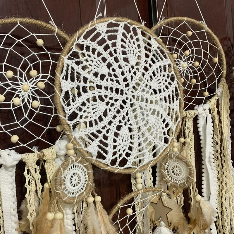 Boho Dreamcatcher Set – Handmade Macramé Wall Decor with Celestial Design