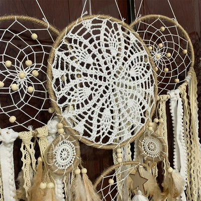 Boho Dreamcatcher Set – Handmade Macramé Wall Decor with Celestial Design