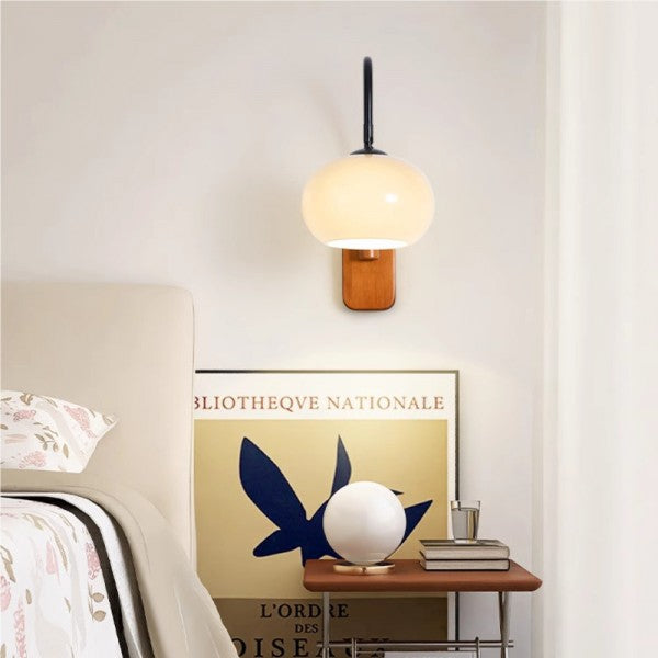 Bauhaus Persimmon Rotating Glass Wall Light – Minimalist Elegance with Customizable Illumination