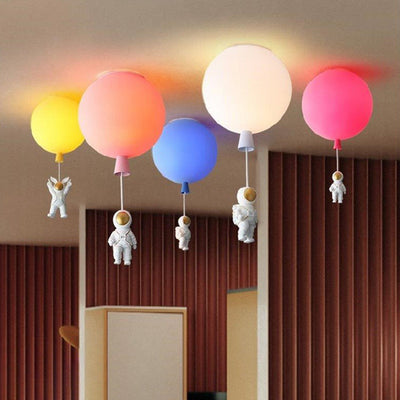 Fateh Modern Moon & Astronaut LED Ceiling Light – Whimsical Space-Themed Lamp