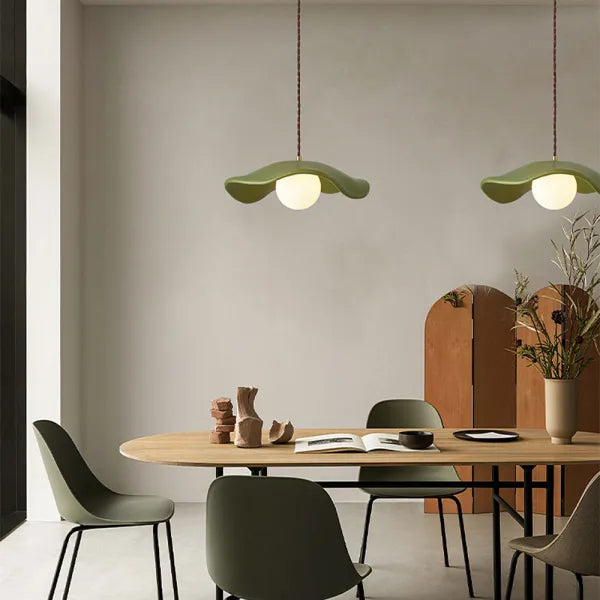 Wabi-Sabi Lotus Leaf Pendant Light – Minimalist Elegance for Dining Spaces