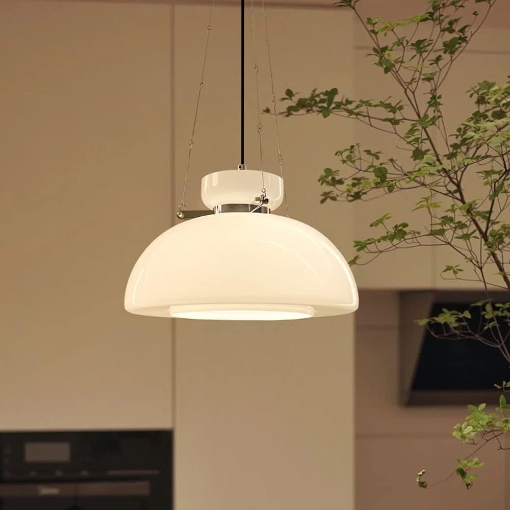Milky Pendant Light – Elegant Glass & Metal Hanging Lamp for Timeless Interiors