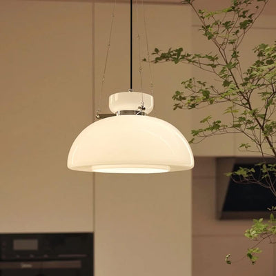 Milky Pendant Light – Elegant Glass & Metal Hanging Lamp for Timeless Interiors
