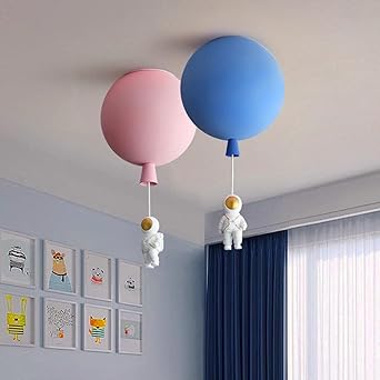Fateh Modern Moon & Astronaut LED Ceiling Light – Whimsical Space-Themed Lamp