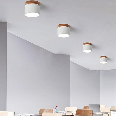 Nordic Cylinder LED Ceiling Light – Minimalist Flush Mount for Modern Hallways