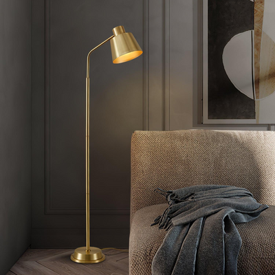 Zeid Brass Floor Lamp – Elegant Minimalist LED Standing Light